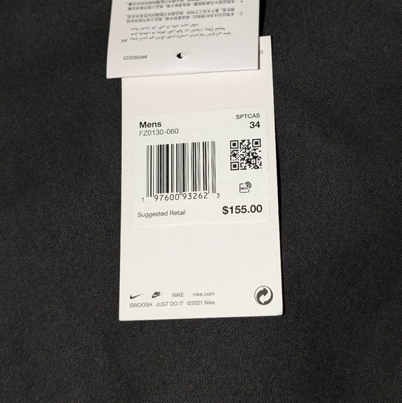 Nike Life Mens Chamois Double Knee Work Pants Black Size 34 New NWT $155 - Picture 9 of 16